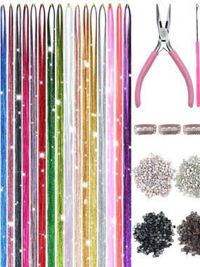 Hair Tinsel - 20 Colors Hair Tinsel Kit - 8000 Strands 48 Inch Glitter Tinsel Ha